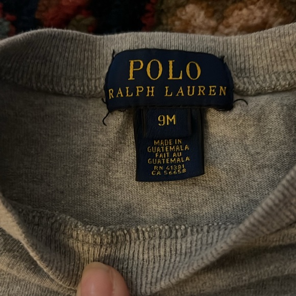 Polo By Ralph Lauren Boys Crewneck Short Sleeve T-shirt -  Size 9M - Gray - Picture 2 of 3